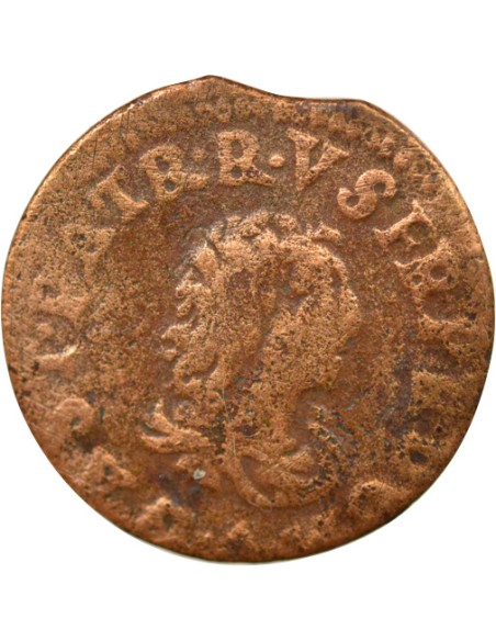 Principauté de Dombes Gaston d'Orléans Type 7 1 denier tournois Cuivre 1649 Trévoux