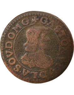 Principauté de Dombes Gaston d'Orléans Type 16 1 double tournois Cuivre 1641 Trévoux 2