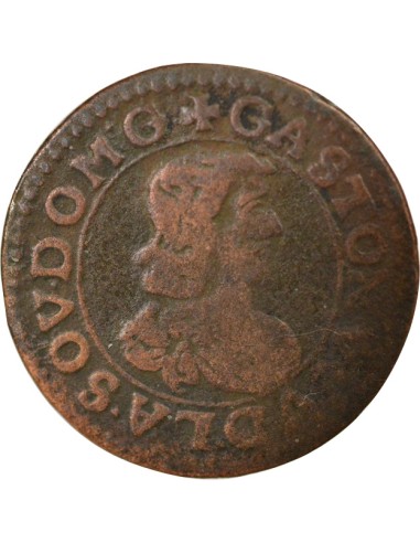 Principauté de Dombes Gaston d'Orléans Type 16 1 double tournois Cuivre 1641 Trévoux