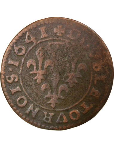 Principauté de Dombes Gaston d'Orléans Type 16 1 double tournois Cuivre 1641 Trévoux