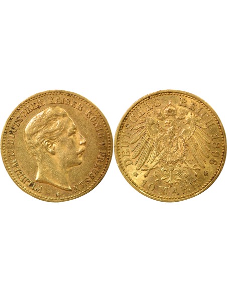 Etats Allemands (Prusse) Guillaume II de Prusse 10 mark Or 1896 A Berlin