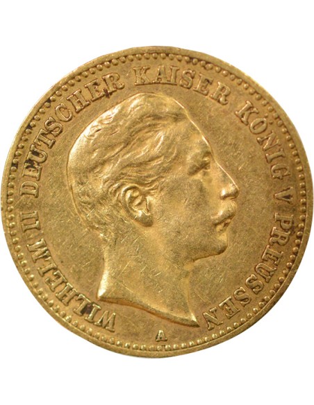 Etats Allemands (Prusse) Guillaume II de Prusse 10 mark Or 1896 A Berlin