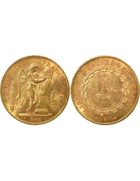 100 Francs Or Génie 1906 A Paris - Pièce Française