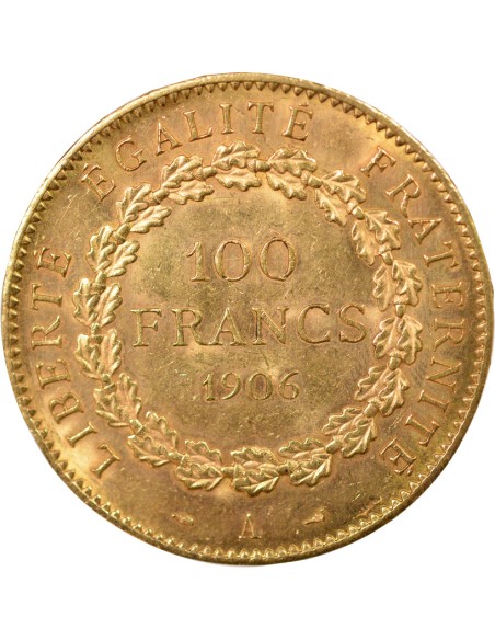 100 Francs Or Génie 1906 A Paris - Pièce Française