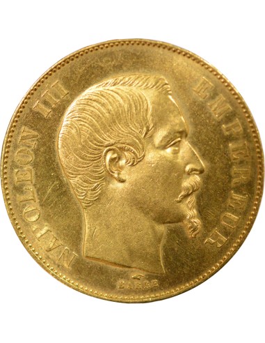 Napoléon III Tête nue 50 francs Or 1856 A - Paris