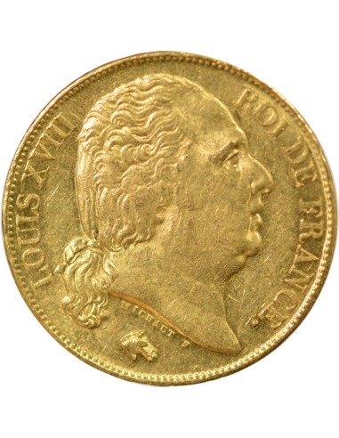 Louis XVIII Tête nue 20 francs Or 1817 A - Paris