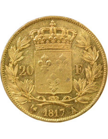 Louis XVIII Tête nue 20 francs Or 1817 A - Paris