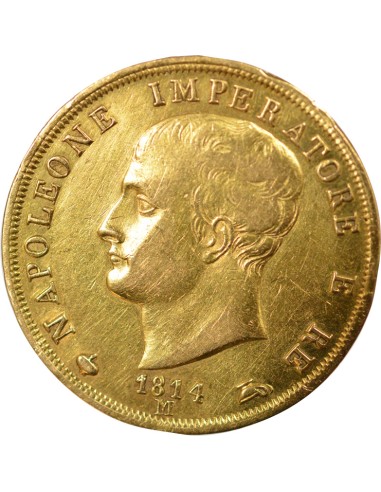 Napoléon I - 40 Lire Or - 1814 M Milan - Pièce Italie