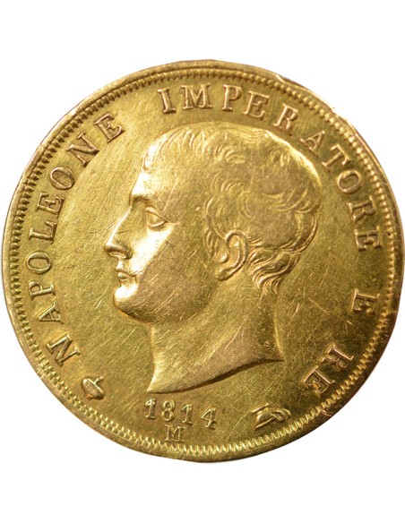 Napoléon I - 40 Lire Or - 1814 M Milan - Pièce Italie