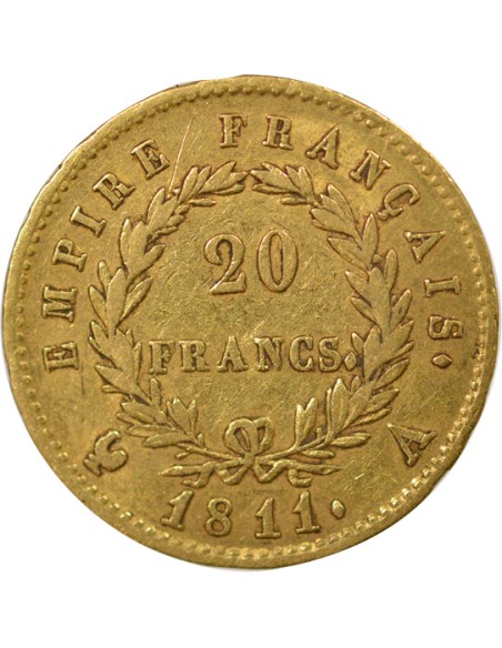 Roi d'Italie Empire 20 francs Or 1811 A - Paris