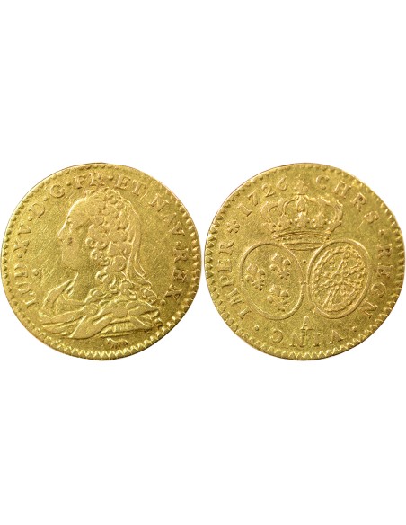 Louis XV Au Buste Habillé 1/2 louis d'or Or 1726 A - Paris