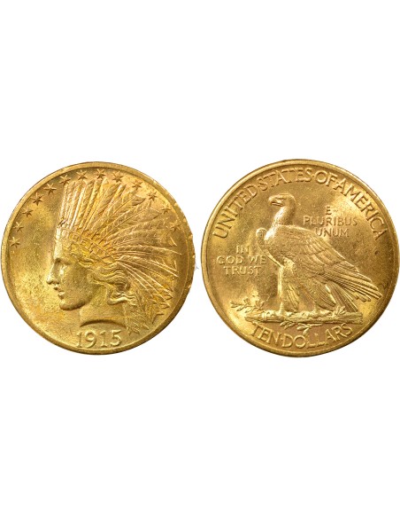 Etats Unis d'Amérique Tête d'Indien 10 dollars Or 1915 Philadelphie