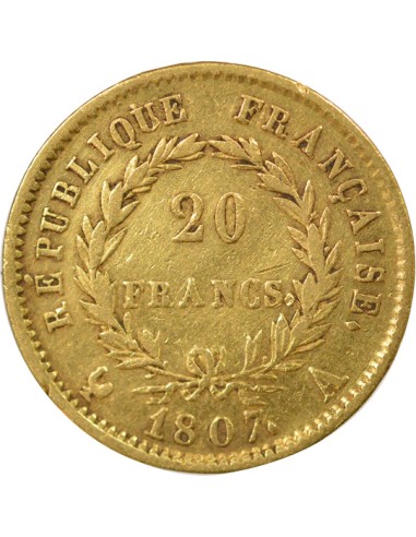 Roi d'Italie 20 francs Or 1807 A - Paris