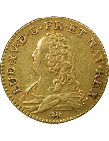 Louis XV Au Buste Habillé 1 louis d'or Or 1729 T Nantes