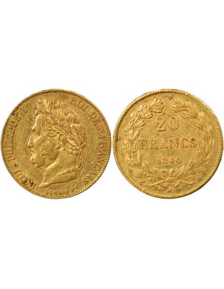 Louis-Philippe Ier 20 francs Or 1840 A - Paris