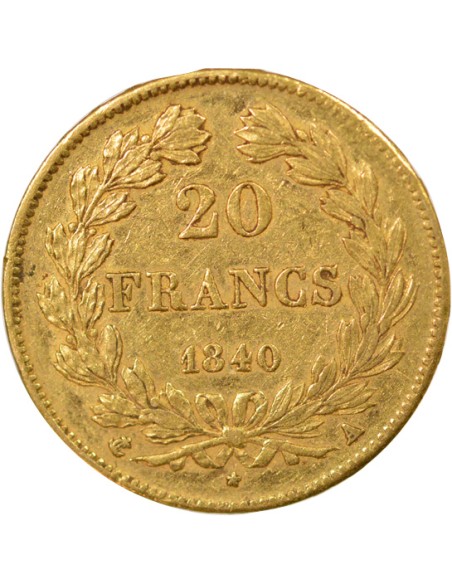 Louis-Philippe Ier 20 francs Or 1840 A - Paris
