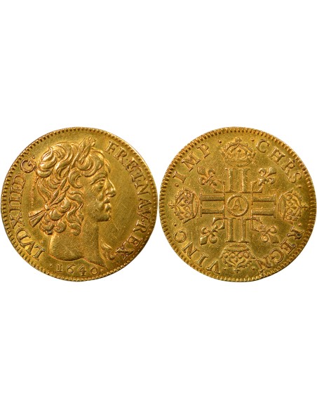 Louis XIII Aux Huit L 1 louis d'or Or 1640 A - Paris