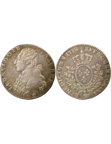 Louis XVI Au Buste Habillé 1/5 ecu Argent 1788 W Lille