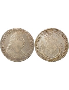 Louis XIV Aux Palmes 1 ecu Argent 1695 AA Metz