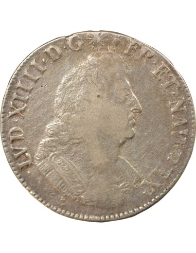 Louis XIV Aux Palmes 1 ecu Argent 1695 AA Metz