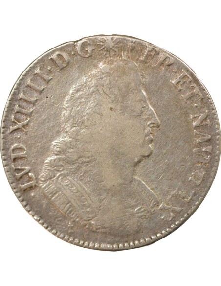 Louis XIV Aux Palmes 1 ecu Argent 1695 AA Metz