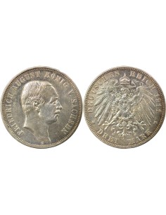 Frédéric Auguste III - 3 Mark Argent - 1911 E Muldenhütten