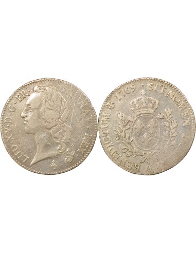 Louis XV Au Bandeau 1 ecu Argent 1769 A - Paris