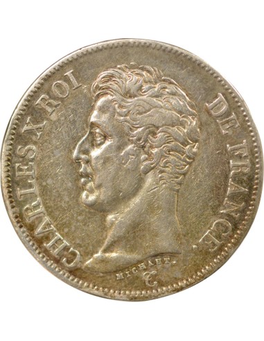 Charles X 1er Type 5 francs Argent 1826 L Bayonne