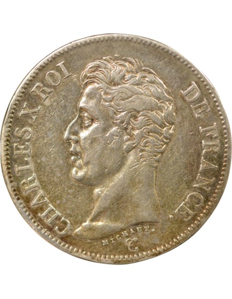 Charles X 1er Type 5 francs Argent 1826 L Bayonne