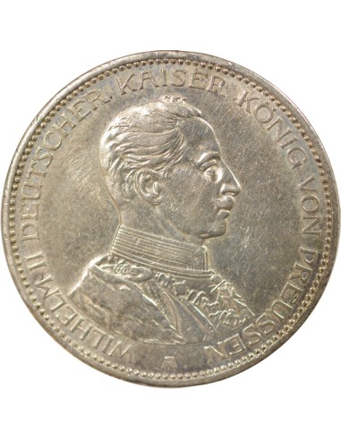 Etats Allemands (Prusse) Guillaume II 3 mark Argent 1914 A Berlin