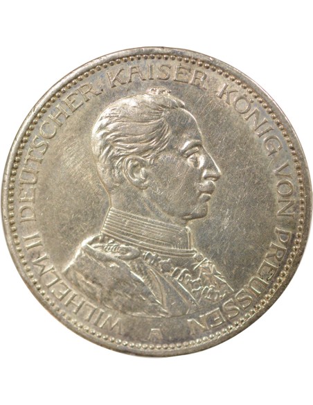 Etats Allemands (Prusse) Guillaume II 3 mark Argent 1914 A Berlin