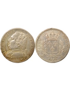 Louis XVIII Au Buste Habillé 5 francs Argent 1814 M Toulouse