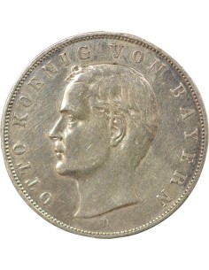 Etats Allemands (Bavière) Guillaume II 3 mark Argent 1909 D Munich 2