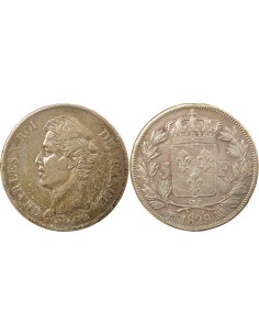 Charles X 1er Type 5 francs Argent 1829 MA Marseille
