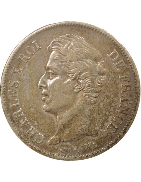 Charles X 1er Type 5 francs Argent 1829 MA Marseille