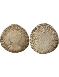 Charles IX 2nd Type teston Argent 1562 T Nantes
