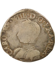 Charles IX 2nd Type teston Argent 1562 T Nantes 2
