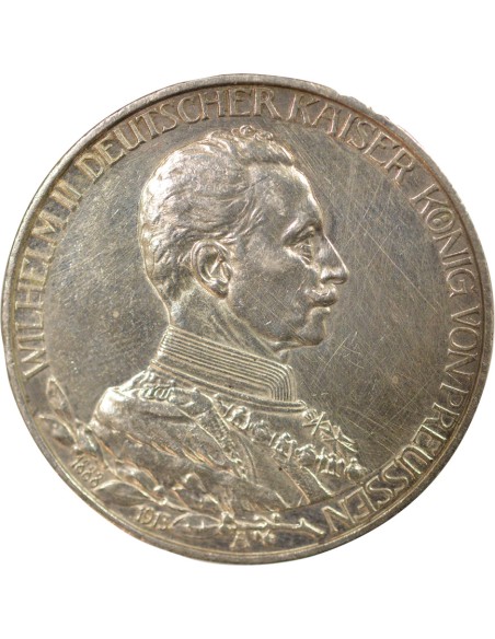 Etats Allemands (Prusse) Guillaume II 3 mark Argent 1913 A Berlin