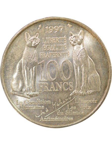 André Malraux 100 francs Argent 1997 Pessac