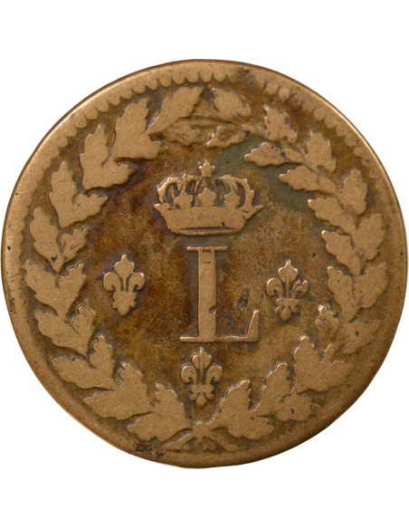 Louis XVIII Siege de Strasbourg 1 décime Bronze 1815 BB Strasbourg