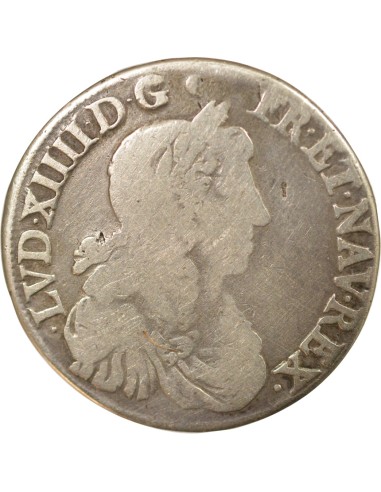 Louis XIV Au Buste Juvénile 1/2 ecu Argent 1662 B Rouen