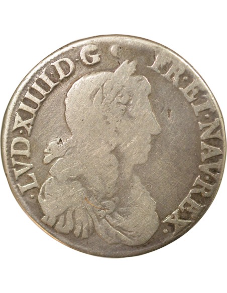 Louis XIV Au Buste Juvénile 1/2 ecu Argent 1662 B Rouen