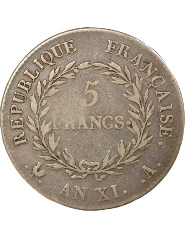 Roi d'Italie 5 francs Argent AN XI A - Paris