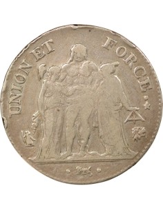 Union & Force 5 francs Argent An 7 L Bayonne 2