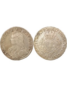 Louis XV Au Buste Habillé 1 ecu Argent 1732 E Tours