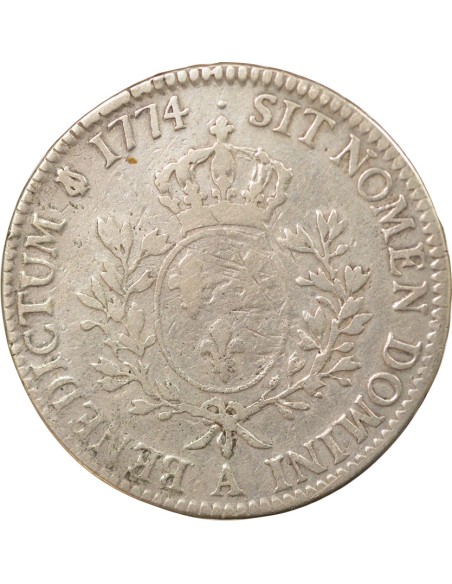 Louis XV A la Vieille Tête 1 ecu Argent 1774 A - Paris