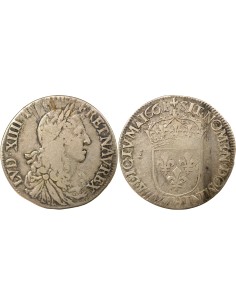 Louis XIV Au Buste Juvénile 1/2 ecu Argent 1661 H La Rochelle