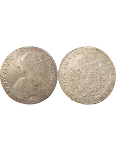 Louis XVI Aux Rameaux d'Olivier 1 ecu Argent 1785 R Orléans
