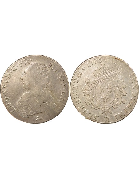Louis XVI Aux Rameaux d'Olivier 1 ecu Argent 1785 R Orléans