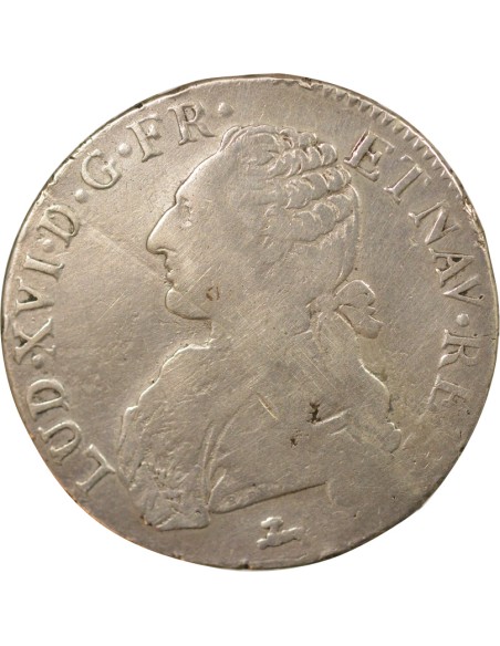 Louis XVI Aux Rameaux d'Olivier 1 ecu Argent 1785 R Orléans